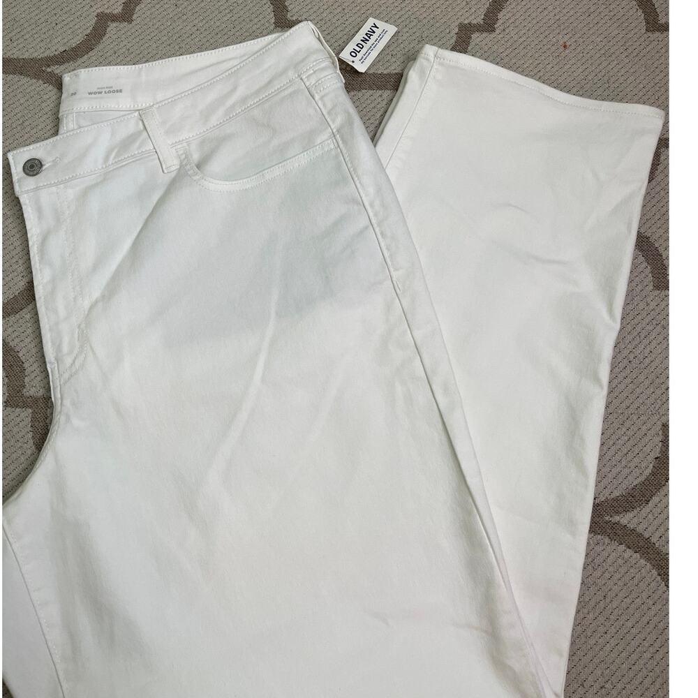Old Navy high rise wow loose white calla lily jeans, size 20 - Picture 2 of 11